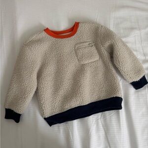 Old Navy Cream Sherpa with Orange Trim